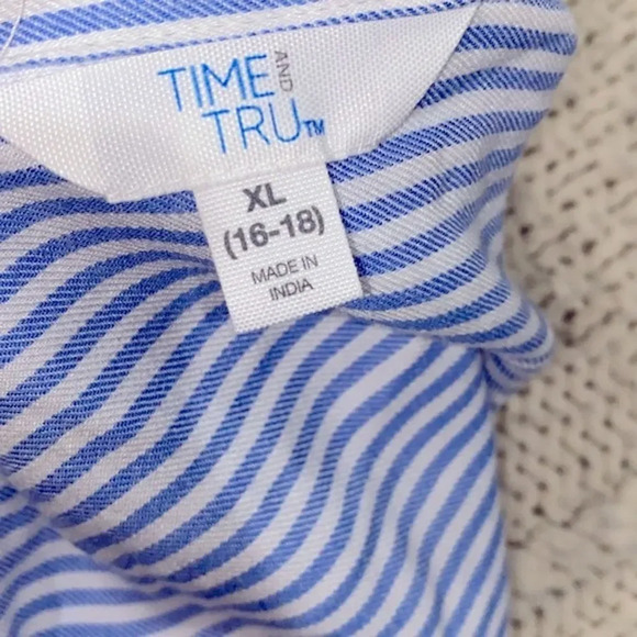 Time and Tru blue striped shirt size XLarge - Picture 7 of 10
